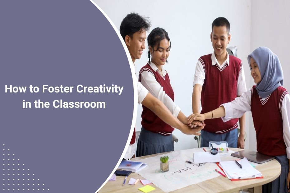 Students engaged in a collaborative and creative classroom activity