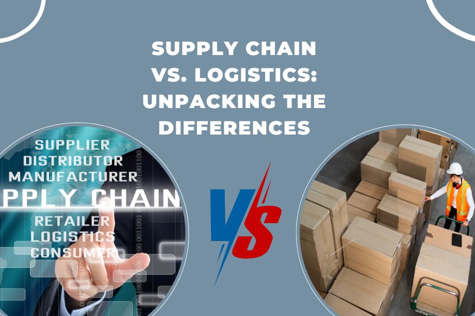 Diagram showing the differences between supply chain management and logistics